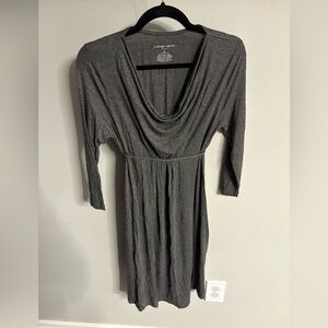 Women’s Liz Lange Maternity Gray Draped Dress with tie, XS, like new